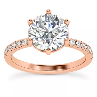 Alka Curved Hidden Halo Engagement Ring