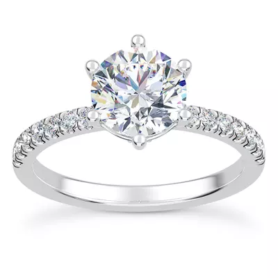 Alka Curved Hidden Halo Engagement Ring
