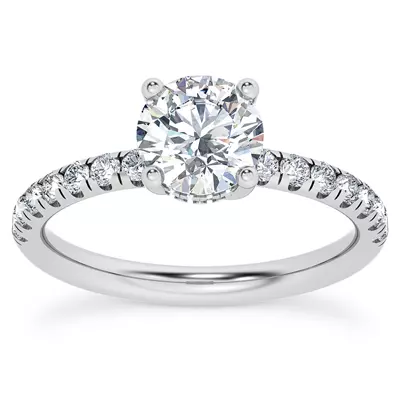Cache Hidden Halo Trellis Pave Engagement Ring
