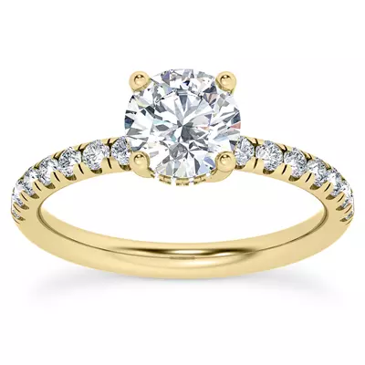 Cache Hidden Halo Trellis Pave Engagement Ring