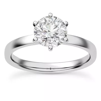 Boda Six Prong 1.5mm Comfort Fit Engagement Ring