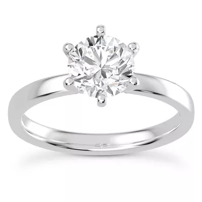 Boda Six Prong 2mm Comfort Fit Engagement Ring
