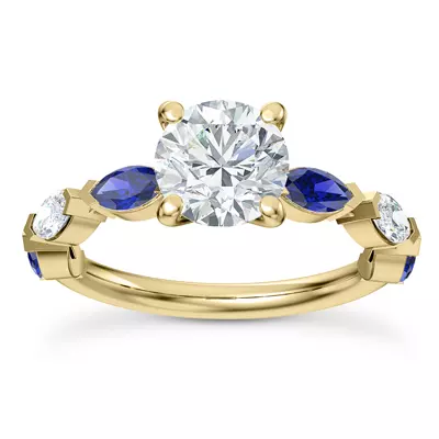 Ocean Sapphire And Diamond Engagement Ring