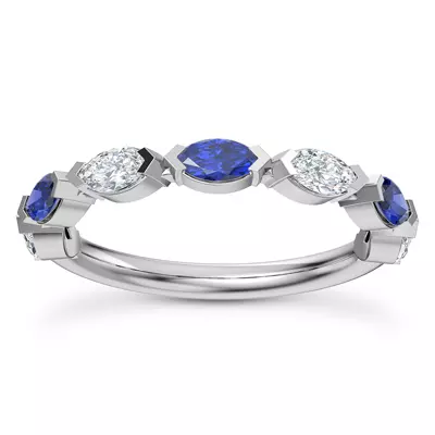 Ocean Sapphire And Diamond Band