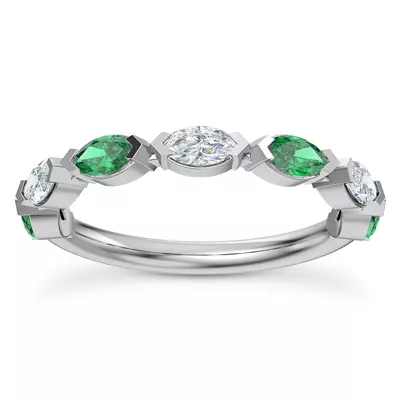 Clora Emerald And Diamond Band