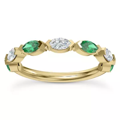 Clora Emerald And Diamond Band