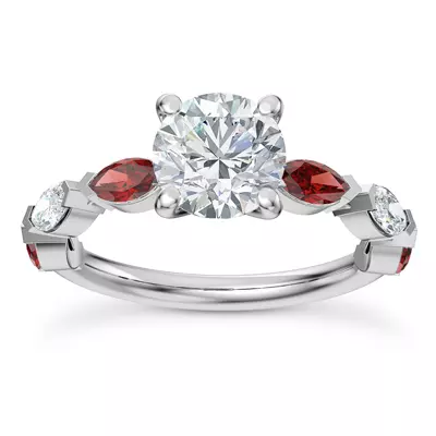Adamina Ruby And Diamond Engagement ring