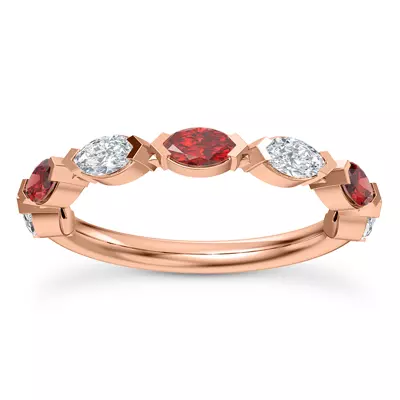 Cherry Diamond and Ruby Band