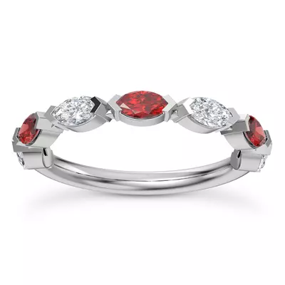 Cherry Diamond and Ruby Band