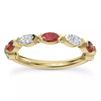 Cherry Diamond and Ruby Band