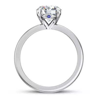 Solo Sapphire Accent Solitaire Engagement Ring