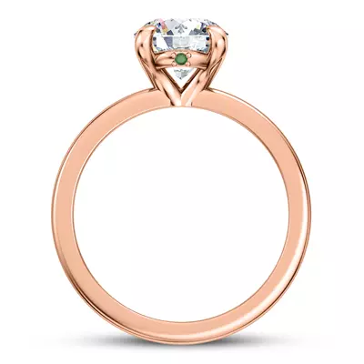 Solo Emerald Accent Solitaire Engagement Ring