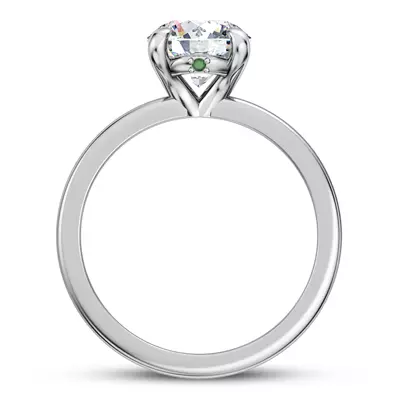 Solo Emerald Accent Solitaire Engagement Ring