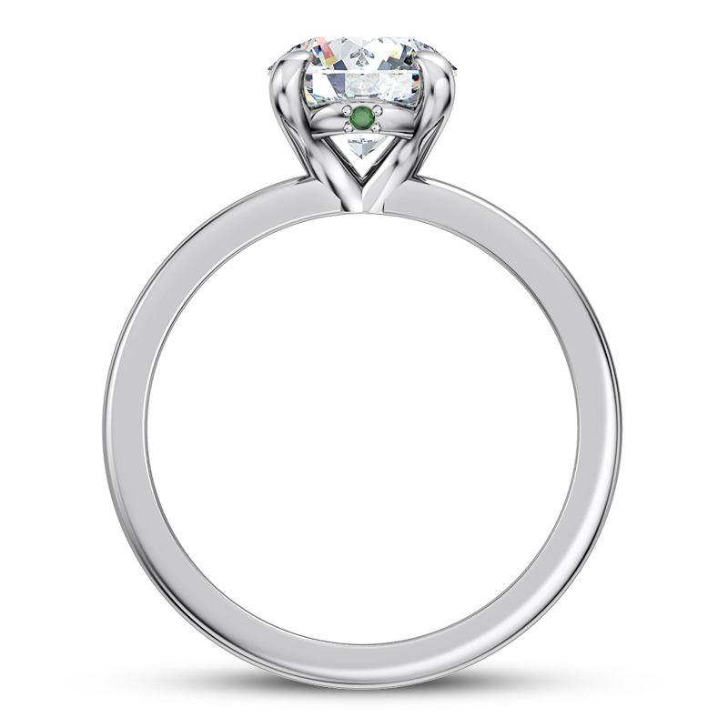 Solo Emerald Accent Solitaire Engagement Ring
