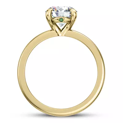 Solo Emerald Accent Solitaire Engagement Ring