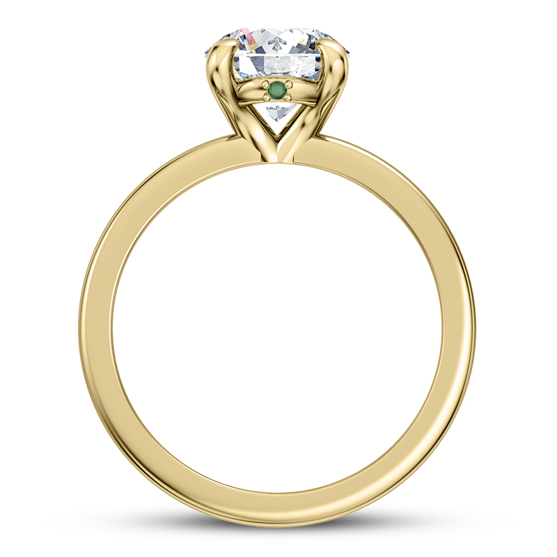 Solo Emerald Accent Solitaire Engagement Ring