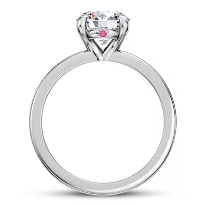 Solo Pink Sapphire Accent Solitaire Engagement Ring