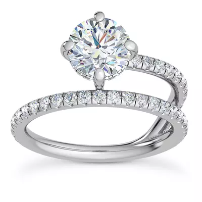Raina Floating Hidden Halo Engagement Ring
