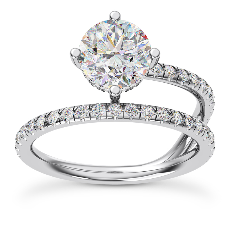 Raina Floating Hidden Halo Engagement Ring