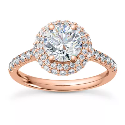 Leoni Double Halo Engagement Ring