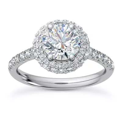 Leoni Double Halo Engagement Ring