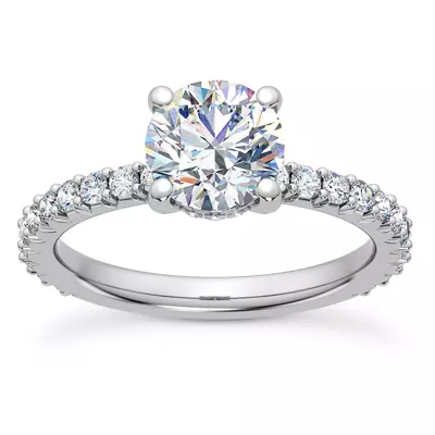 Thalia Diamond Prong and Pave Engagement Ring