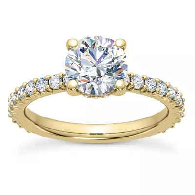 Thalia Diamond Prong and Pave Engagement Ring