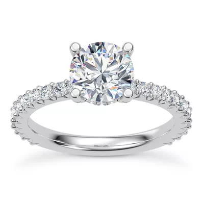 Thalia Diamond Prong and Pave Engagement Ring