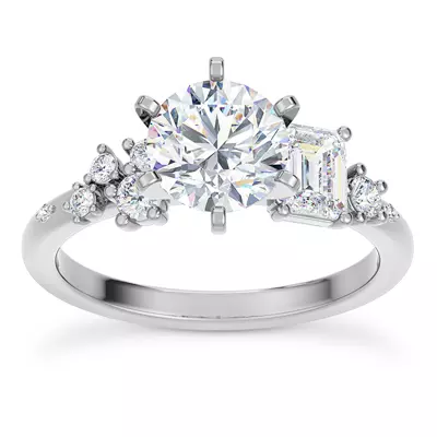 Patsy Asymmetrical Lab Engagement Ring