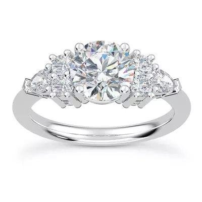 Serene Round And Pear Engagement Ring
