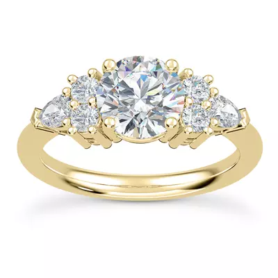 Serene Round And Pear Engagement Ring