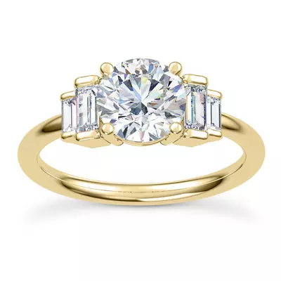 Aya Graduated Straight Baguette Engagement Ring