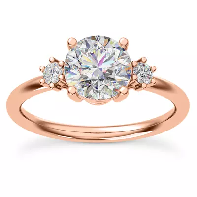 Marni Petite Three-Stone Engagement Ring