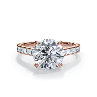Bellora Channel-Set Baguette Cathedral Engagement Ring