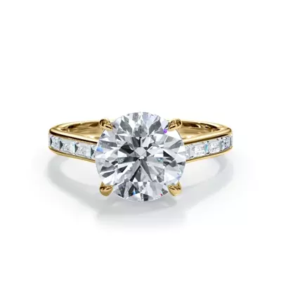 Bellora Channel-Set Baguette Cathedral Engagement Ring