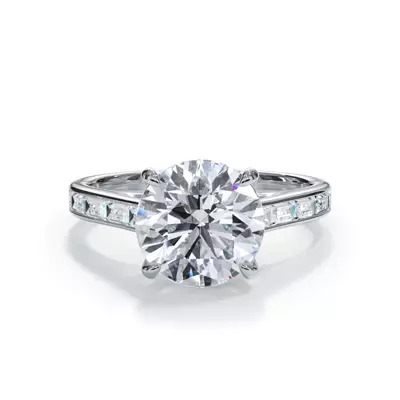 Bellora Channel-Set Baguette Cathedral Engagement Ring