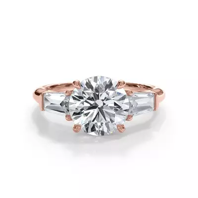 Bellora Grand Tapered Lab Baguette Engagement Ring