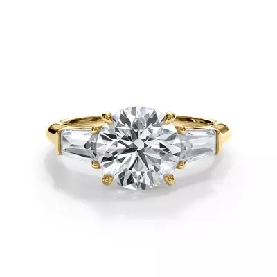 Bellora Grand Tapered Lab Baguette Engagement Ring