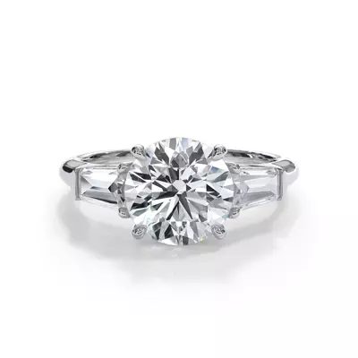 Bellora Grand Tapered Lab Baguette Engagement Ring