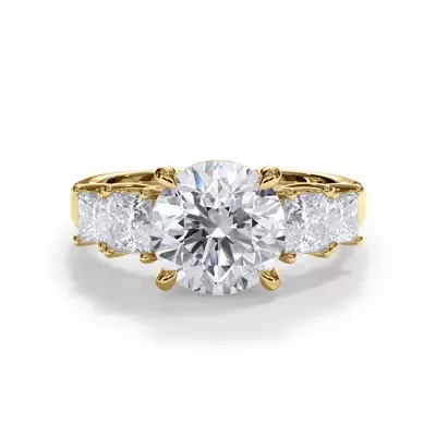 Bellora Graduated Princess-Cut Lab Engagement Ring