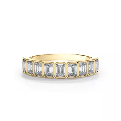 Bellora Emerald-Cut Bezel Band