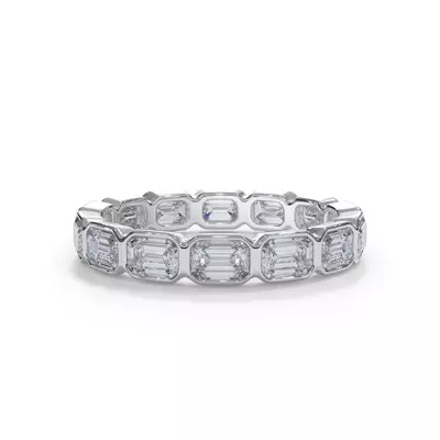 Bellora East-West Emerald-Cut Lab Bezel Band