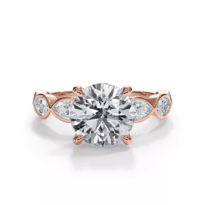 Bellora Lab Marquise Bezel Hidden Halo Engagement Ring