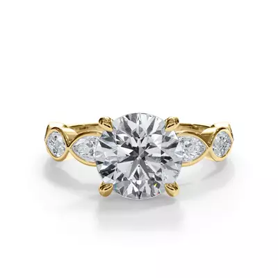 Bellora Marquise Bezel Hidden Halo Engagement Ring