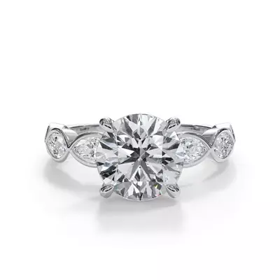 Bellora Marquise Bezel Hidden Halo Engagement Ring