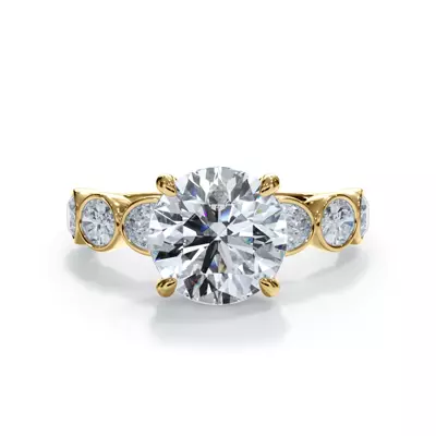 Bellora Oval Diamond Bezel Engagement Ring