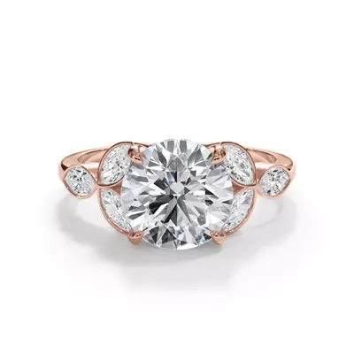 Bellora Trio Marquise Diamond Bezel Engagement Ring