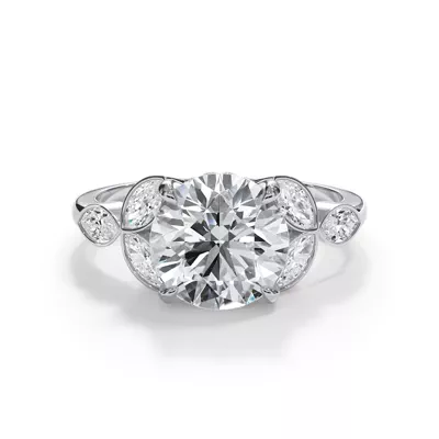 Bellora Trio Marquise Diamond Bezel Engagement Ring
