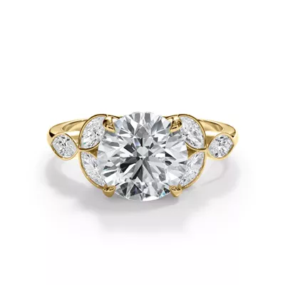 Bellora Trio Marquise Diamond Bezel Engagement Ring