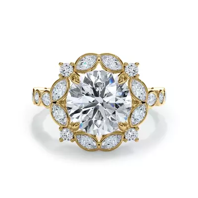 Luminaria Bezel Marquise Halo Ring